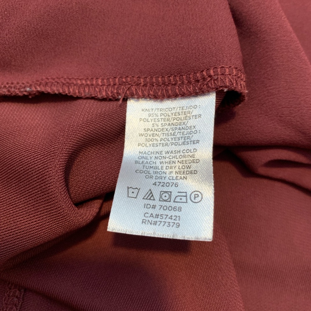 Ann Taylor Deep Red V-Neck Blouse - Picture 6 of 8